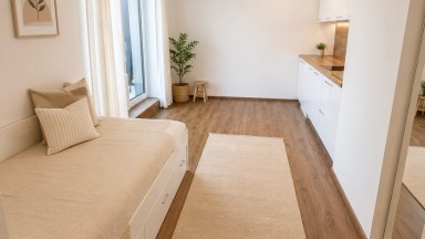 Pronájem bytu 1+kk, 28 m² s terasou 12 m² — Plzeň, Slovanská 56